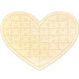 Blank Puzzle Heart Shape with 40 Pieces, Blank Heart Wooden Jigsaw Puzzle with Puzzle Tray for Crafts & DIY, Custom Puzzle 11.2x8.4 Inches 1 Pack MoinKidz
