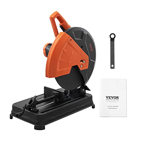 VEVOR Abrasive Chop Saw, 14in / 35cm Blade Cut Off Saw, 2300W 3600RPM Steel Cutting Machine, 0-45 Degrees Adjustable Angle Miter Saw for Cutting Vevor