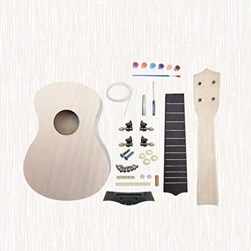 Artibetter 1 Set Diy Guitar Kit Unfinished Luthier Project Guitar Kit Body Neck Bridge Fretboard Ukulele Crafts ARTIBETTER