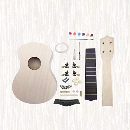 Artibetter 1 Set Diy Guitar Kit Unfinished Luthier Project Guitar Kit Body Neck Bridge Fretboard Ukulele Crafts - WoodArtSupply