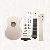 Artibetter 1 Set Diy Guitar Kit Unfinished Luthier Project Guitar Kit Body Neck Bridge Fretboard Ukulele Crafts ARTIBETTER