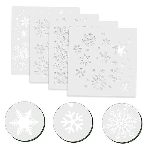 VILLCASE 4pcs Painting Template Wall Door Painting Stencil Wood Burning Stencils Cookie Stencils Christmas Stencils for Painting Kids Decor Stencils VILLCASE