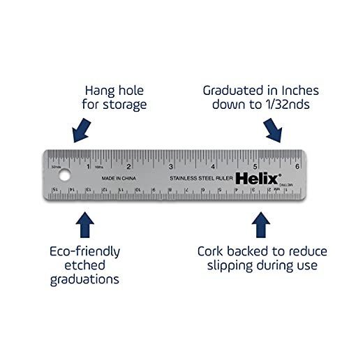 Helix Stainless Steel Ruler 6" / 15cm (13006) Maped Helix USA