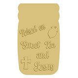 3D Sweet Tea and Jesus Cutout Unfinished Wood Everyday Door Hanger MDF Shape Canvas Style 1 Art 1 (12") Diverse Woodworking