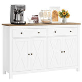 FOTOSOK Sideboard Buffet Cabinet with Storage, 55" Large Kitchen Storage Cabinet with 2 Drawers and 4 Doors, Wood Coffee Bar Cabinet Buffet Table FOTOSOK