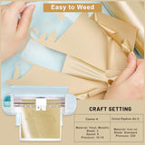 GIRAFVINYL Champagne Gold Heat Transfer Vinyl for cricut 12'' x5 FT Champagne Gold HTV Iron on Vinyl for T-Shirts, Hats, Clothing,Compatible with GIRAFVINYL