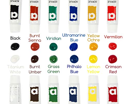 Falling in Art Easel Box Acrylic Paint Set with Portable Table Display Stand, Acrylic Paint, Canvas Panels, Brushes, Palette for Christimas Gift Falling in Art