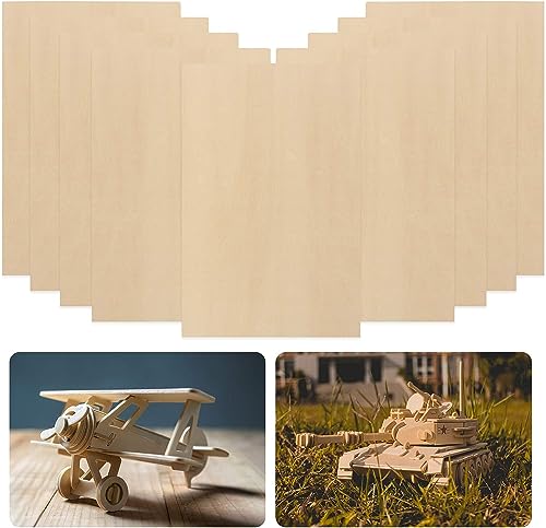 RHBLME 16 Pack 8" x 12" Basswood Sheets, 1/16 Thin Balsa Wood, Unfinishd Plywood Sheets for Laser Cutting, Crafts, Model Making, Wood Burning