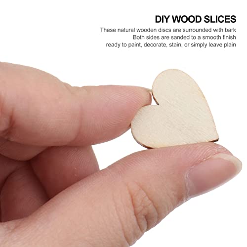 MAGICLULU 100pcs 20mm Unfinished Wood Heart Slices Mini Wood Heart Cutouts Blank Wooden Hearts Shapes Ornaments for DIY Craft - WoodArtSupply