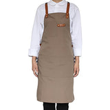 NEOVIVA Canvas Tool Apron for Men and Women with Pockets, Adjustable Heavy Duty Cross Back Work Apron for Shop BBQ Woodworking NEOVIVA