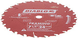 Diablo D0724A 7-1/4in 24T ATB Framing Saw Blade 5/8in & Diamond Knockout Arbor Freud