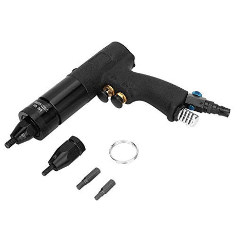 Rivet Gun, M6/M8 Pneumatic Riveter Nut Gun Riveting Tool Nut Chuck Kit Industrial Grade 1/4 Air Rivet Gun Positive and Negative Turn Self-Locking Yanmis