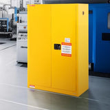 VEVOR Safety 45 Gal, Cold-Rolled Steel Flammable Liquid Storage Cabinet, 42.9 x 18.1 x 65.2 in Explosion Proof with 2 Adjustable Shelves 2 Manual VEVOR