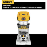 DEWALT Router, Fixed Base, 1-1/4 HP, 11-Amp, Variable Speed Trigger, Corded (DWP611),Yellow DEWALT