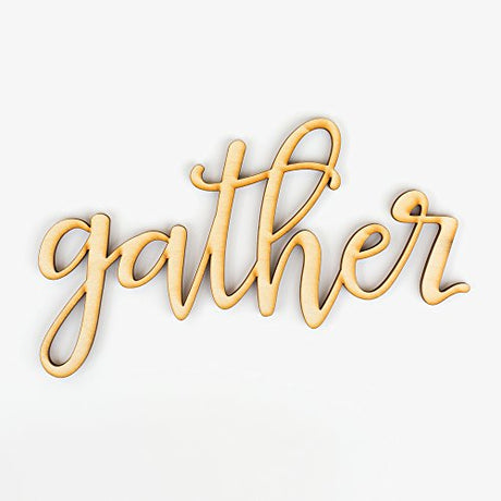 Gather Wood Sign Home Décor Wall Art Unfinished 24" x 15" Woodums