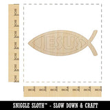 Jesus Ichthys Fish Christian Sketch Unfinished Wood Shape Piece Cutout for DIY Craft Projects - 1/8 Inch Thick - 6.25 Inch Size Sniggle Sloth