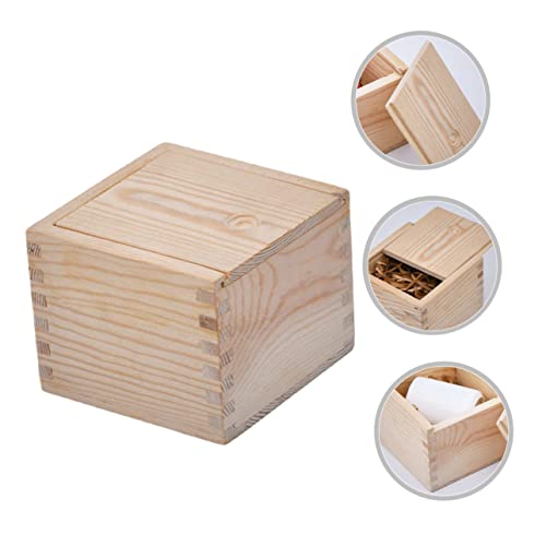 TEHAUX Box Gift Packaging Wooden Box Wood Crates Wooden Crate Jewelry Organizer Tray Unfinished Wooden Storage Square Vases for Flowers Wooden Vase TEHAUX