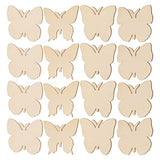 Happyyami 40Pcs Wooden Butterfly Wood Cutouts for Crafts Unfinished Wood Chips Wooden Ornaments to Paint Wooden Embellishment Wood Butterflies Happyyami