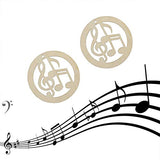 20pcs Music Note Wood DIY Crafts Cutouts Wooden Round Musical Note Shaped Hanging Ornaments for Musical Theme Christmas Tree Cutout Holiday Wood Creaides