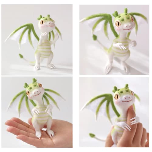 DEUXPER Needle Felting Kits Beginners, DIY Wool Felt Dragon Materials Set for Adults Kids, Needle Felting Craft Project Gift for Women Men DEUXPER