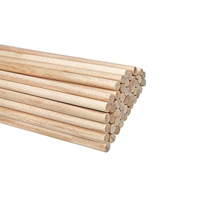 Long Wood Dowel Rods Unfinished Natural Wood Craft Dowel Sticks 50 Pack 1/4 Inch×12 Inch - WoodArtSupply