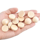 hesmartly 120 pcs Half Wood Balls 15mm Unfinished Half Wooden Balls Split Wood Balls for DIY Projects, Kids Arts and Craft Supplies and 6pcs Nylon hesmartly