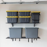 StoreYourBoard 2 Pack Heavy Duty Garage Wall Shelves, 1' x 4' Wall Mount Storage Shelf with Hooks, Holds 200 lbs Each StoreYourBoard