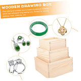 SEWACC 3pcs Box Wooden Drawer Miniture Decoration Woodsy Decor Retro Decor Rustic Case Wooden Unfinished Jewelry Organizer for Drawer Unfinished Wood SEWACC