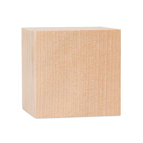 Unfinished Wood Cubes 2-inch, Pack of 6 Large Wooden Cubes for Wood Blocks Crafts and Decor, by Woodpeckers