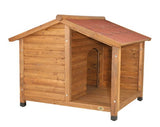 TRIXIE natura Lodge Dog House, Covered Porch, Hinged Roof, Adjustable Legs, Brown, Small TRIXIE