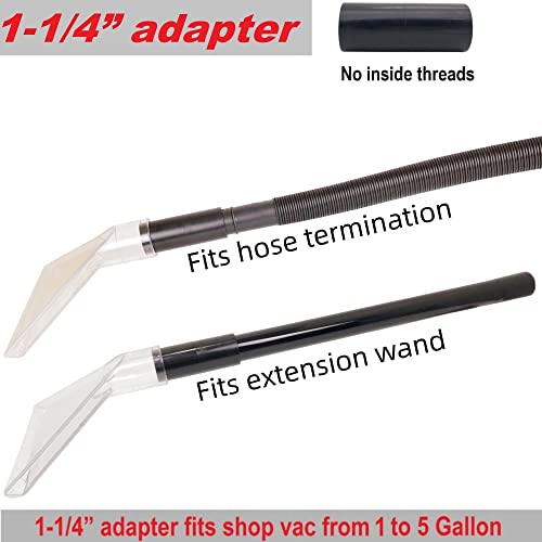 TunaMax Universal Work with All Shop Vacs Extractor Attachment with 1-1/4" & 1-7/8" & 2-1/2" Three Adapters for Upholstery & Carpet Cleaning & Auto TunaMax