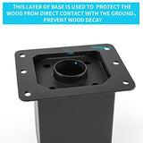 AXWHYS 4x4 Post Base 4 Pcs, (Inner Size 3.6x3.6) Post Anchors, 13GA Thick Solid Steel & Black Powder Coated,Deck Post Brackets Support Deck Base AXWHYS