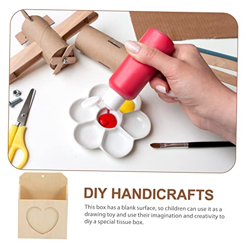 MAGICLULU 4 Pcs Love Envelope Box Kids Educational Toy Stationery Holder Woody Toy Kids Pencils Unfinished Wooden Mailbox Unfinished Wood Crates MAGICLULU