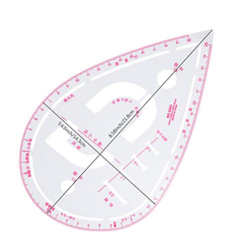 NEWMAY 6 Stlye Sew French Curve Ruler Metric Shaped Plastic Sewing Tools Measure Ruler for Sewing Pattern Making Design DIY Dress Clothing, Bendable NEWMAY