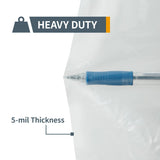 POWERTEC 70009 Clear Plastic Dust Collection Bag, 19-1/2 Inch Dia x 33-Inch, 5-Pack Dust Collector Bags for machine with 19”Filter Drum–5 Pack POWERTEC