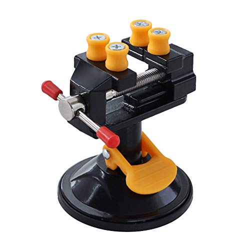 Yakamoz Universal Mini Suction Vise Clamp 360 Degrees Drill Press Vise Table Bench Vice with Suction Base for DIY Hobby Jewelry Watch Repairing YAKAMOZ