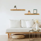 JOIKIT 4 PCS 16 Inch Bamboo Floating Shelves Wall Mounted, Bamboo Wall Shelf, Decorative Floating Shelf for Bedroom, Kitchen, Bathroom, Living Room JOIKIT