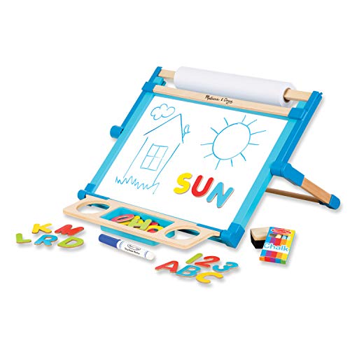 Melissa & Doug Deluxe Double-Sided Tabletop Easel (Arts & Crafts, 42 Pieces, 17.5” H x 20.75” W x 2.75” L, Great Gift for Girls and Boys - Best for - WoodArtSupply