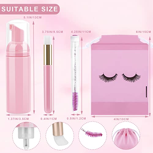 homicozy 40 Pcs Lash Shampoo Bottle Brushes Set, 10 Pcs Lash Shampoo Brushes, 10 Pcs Lash Brushes Tubes, 10 Pcs Eyelash Shampoo Dispensers, 10 Pcs homicozy