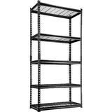 VEVOR Storage Shelving Unit, 5-Tier Adjustable, 2000 lbs Capacity, Heavy Duty Garage Shelves Metal Organizer Wire Rack, Black, 36" L x 16" W x 72" H VEVOR