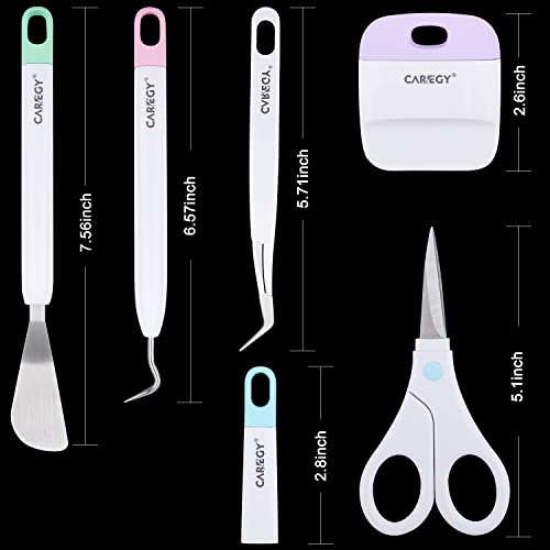 CAREGY Craft Vinyl Weeding Tools Set, Precision Craft Vinyl Tools Kit, Weeding Kits for Cricut/Silhouette/Siser/Oracal 631 651 751 Vinyl - WoodArtSupply