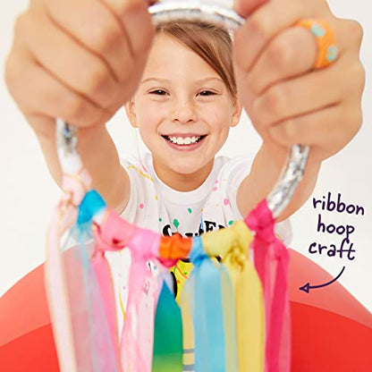 Highlights for Children Ribbons and Unicorn Craft Kit for Kids, 3 Crafts in 1, Create a Unicorn Wand, Ribbon Hoop, and Hair Comb, Includes Reusable