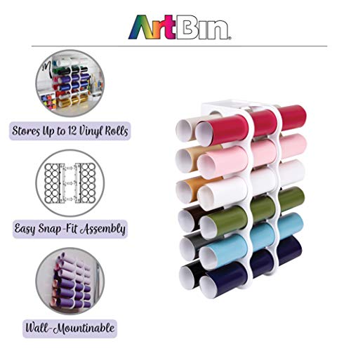 ArtBin 6864AS Vinyl Storage Rack, Stores 12 Vinyl Rolls, White - WoodArtSupply