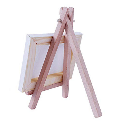 Mont Marte Mini Easel and Mini Canvas 8x10cm for Painting Craft Drawing,Nice Art Set Contains 36 Canvases and Easels - WoodArtSupply