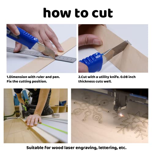 MUXGOA 20 Pack Basswood Sheets for Craft, Laser, Wood Burning, Wooden DIY Ornaments, Unfinished Thin Balsa Plywood Sheets can be Cut & Painted to MUXGOA