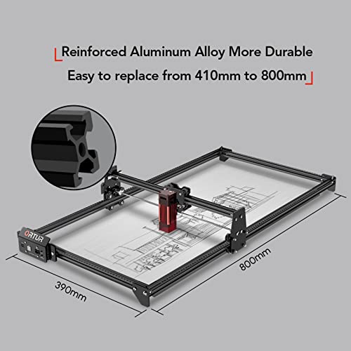 ORTUR Laser Engraver Area Expansion Kit, Extension Kit for ORTUR Laser Master 2 S2 Laser Engraver, Engraving Area is Expanded to 390 * 800mm(15.35 x Ortur