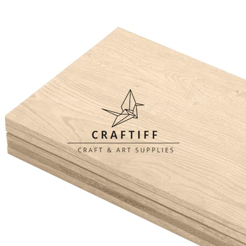 Maple Wood Sheets 4x8" inch, 1/8" Thick Canadian Hard Lumber, for Sign Veneer pellets by Craftiff (8x4x1/8") - WoodArtSupply