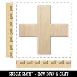 Plus Sign Solid Unfinished Wood Shape Piece Cutout for DIY Craft Projects - 1/4 Inch Thick - 6.25 Inch Size Sniggle Sloth