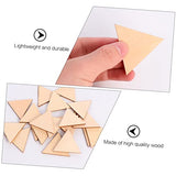 COHEALI 60pcs Triangular Wood Chips Natural Wood Triangles Wood Shapes Unfinished Wood Crafts Wooden Craft Shapes Wood Round Handmade Gifts Wooden COHEALI