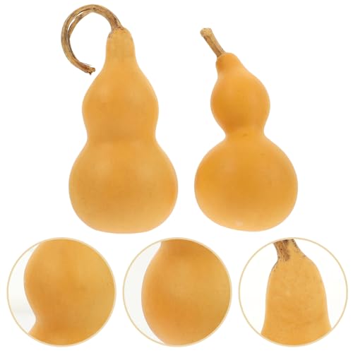 VOSAREA Natural Dried Gourds 2pcs Unfinished Wood Gourd Bottle DIY Painting Wood Peg Doll Dried Gourds for Crafts Arts Chinese Gourd Bottle Feng Shui VOSAREA
